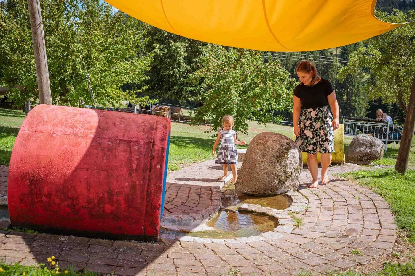 Nasser Spaß am Wasserspielplatz