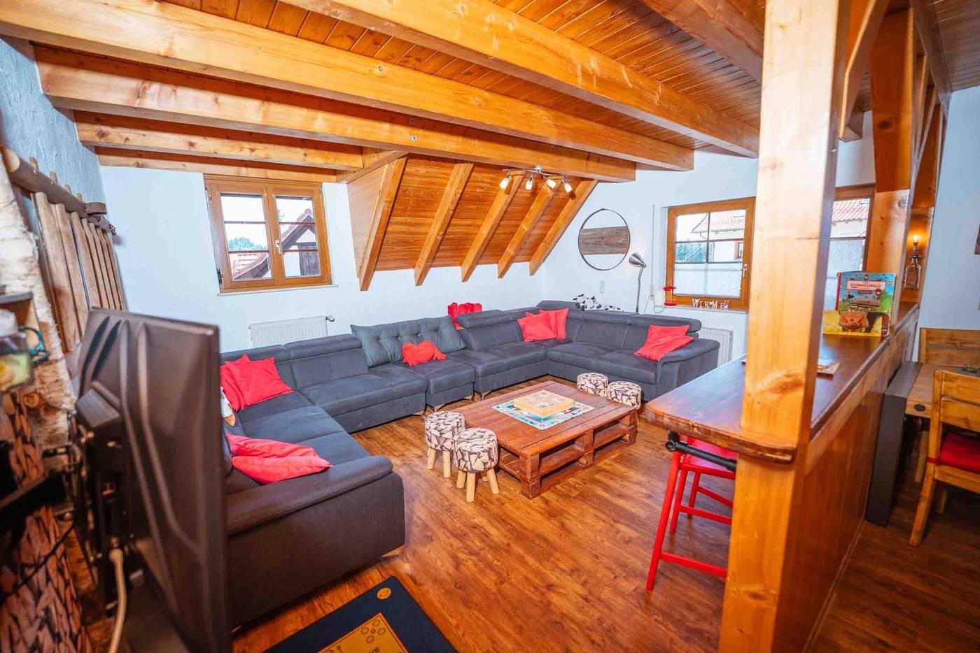 Gemütliches Wohnzimmer im Ferienhaus Rose